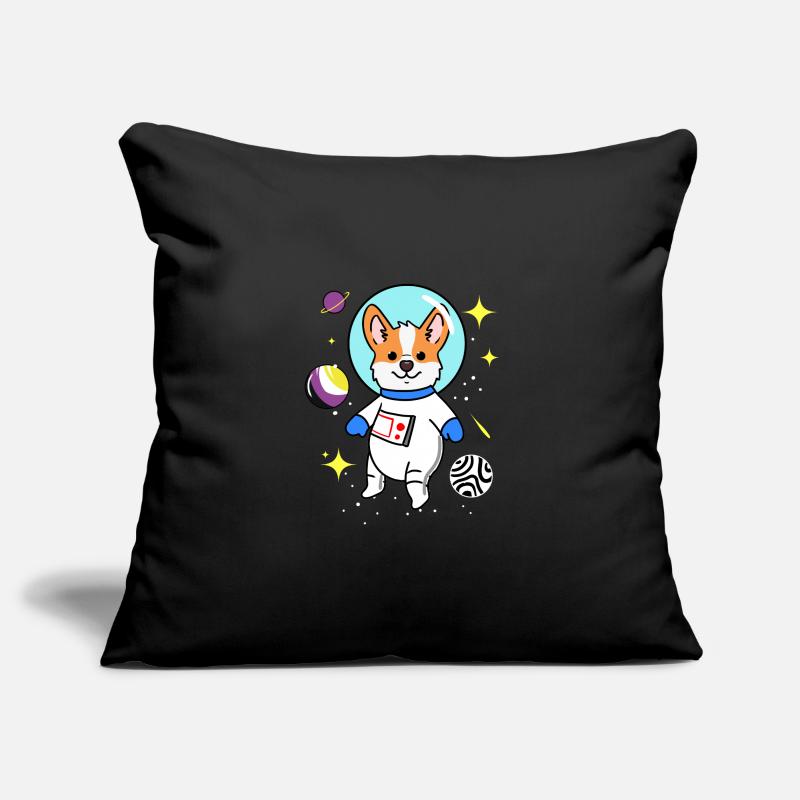 Nonbinary corgi in space Nonbinary Pride Sofa pillowcase 17,3'' x 17,3'' (45 x 45 cm)