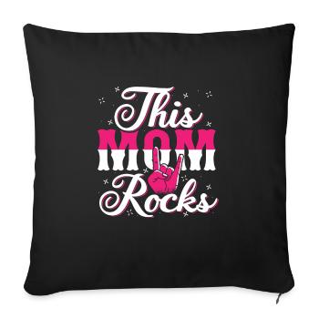 This Mom Rocks - Rock n Roll Mother - Sofakissenbezug 45 x 45 cm - Schwarz - Vorne