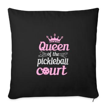 Queen Of Hte Pickleball Court - Sofakissenbezug 45 x 45 cm - Schwarz - Vorne