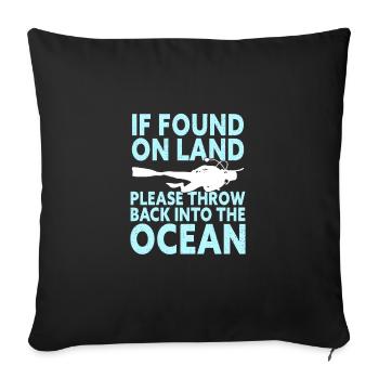 Drôle de plongée sous-marine Scuba Diver - Housse de coussin décorative 45 x 45 cm - noir - Devant
