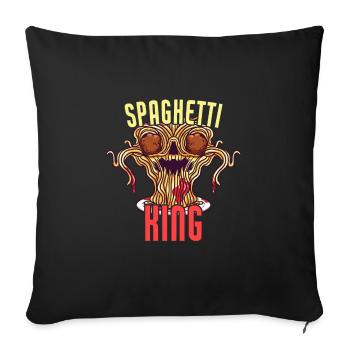 Spaghetti King Italian Pasta Food - Sofa pillowcase 17,3'' x 17,3'' (45 x 45 cm) - black - Front