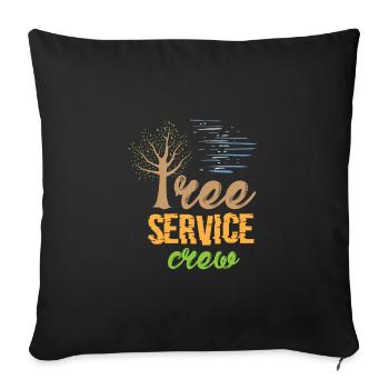 Tree Service Crew Arboriculteur Bûcheron Foresterie - Housse de coussin décorative 45 x 45 cm - noir - Devant