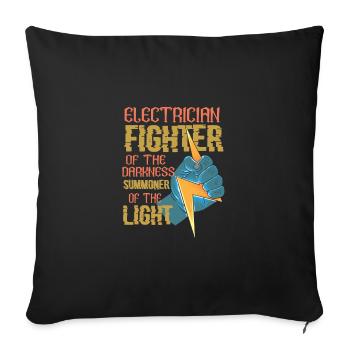Electrician Fighter Funny Eletrical Engineer - Sofakissenbezug 45 x 45 cm - Schwarz - Vorne