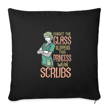 This Nurse Wears Scrubs Funny Nursing Medical - Sofa pillowcase 17,3'' x 17,3'' (45 x 45 cm) - black - Front