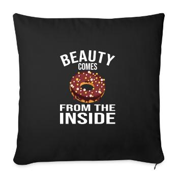 Cuisson du gâteau aux beignets - Housse de coussin décorative 45 x 45 cm - noir - Devant