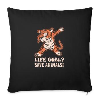 SAUVETAGE ANIMAL AIDE AUX ANIMAUX - Housse de coussin décorative 45 x 45 cm - noir - Devant