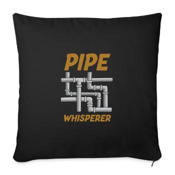 Pipe Whisperer Funny Plumber Saying Plumbing - Sofakissenbezug 45 x 45 cm - Schwarz - Vorne