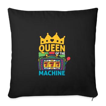 Queen Of The Machine Funny Slot Machine Casino - Sofa pillowcase 17,3'' x 17,3'' (45 x 45 cm) - black - Front