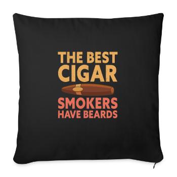 The Best Cigar Smokers Have Beards Funny Cigar - Sofa pillowcase 17,3'' x 17,3'' (45 x 45 cm) - black - Front