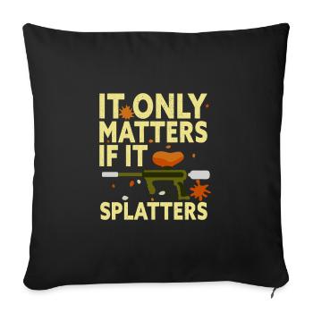 Cela n’a d’importance que s’il éclabousse du paintball drôle - Housse de coussin décorative 45 x 45 cm - noir - Devant