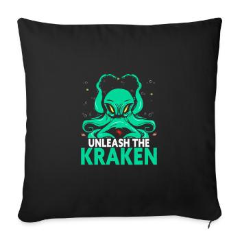 Unleash The Kraken Sea Monster Animal - Sofa pillowcase 17,3'' x 17,3'' (45 x 45 cm) - black - Front