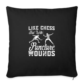Like Chess But With Puncture Wounds Funny Fencing - Sofa pillowcase 17,3'' x 17,3'' (45 x 45 cm) - black - Front