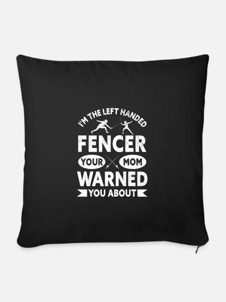 Funny Left Handed Fancer Fencing - Sofakissenbezug 45 x 45 cm - Schwarz
