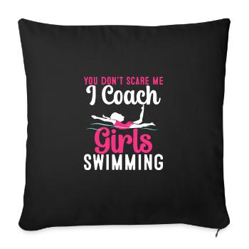 I Coach Filles Natation Drôle Entraîneur de Natation Entraîneur - Housse de coussin décorative 45 x 45 cm - noir - Devant