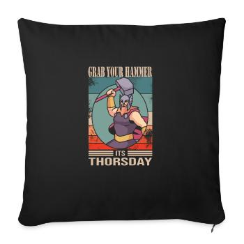 Viking - Housse de coussin décorative 45 x 45 cm - noir - Devant