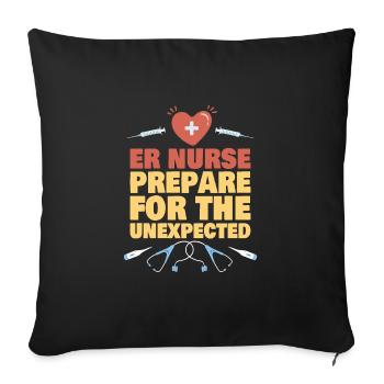 ER Nurse Emergency Nurse - Sofa pillowcase 17,3'' x 17,3'' (45 x 45 cm) - black - Front