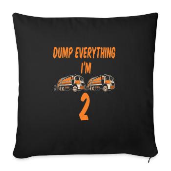 Camion à ordures Garçon d’anniversaire 2 - Housse de coussin décorative 45 x 45 cm - noir - Devant
