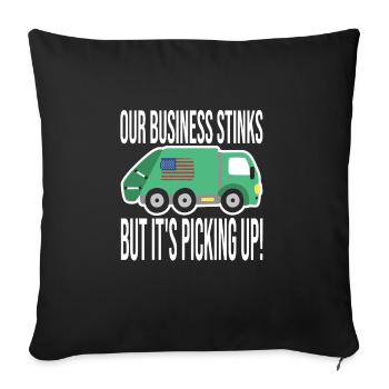 Garçon d’anniversaire de camion à ordures - Housse de coussin décorative 45 x 45 cm - noir - Devant