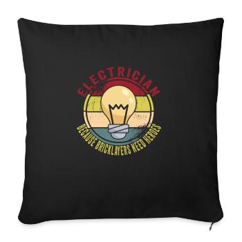 Electrician - Sofa pillowcase 17,3'' x 17,3'' (45 x 45 cm) - black - Front