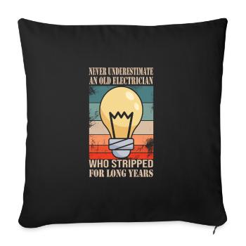 electrician - Sofa pillowcase 17,3'' x 17,3'' (45 x 45 cm) - black - Front