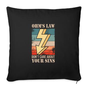 Electrician - Sofa pillowcase 17,3'' x 17,3'' (45 x 45 cm) - black - Front
