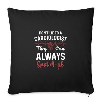 Funny Cardiologist Saying Cardiac Nurse Cardiology - Sofa pillowcase 17,3'' x 17,3'' (45 x 45 cm) - black - Front