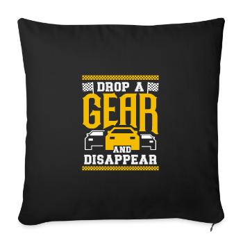 Drop A Gear And Disappear Funny Dirt Track Racing - Sofa pillowcase 17,3'' x 17,3'' (45 x 45 cm) - black - Front