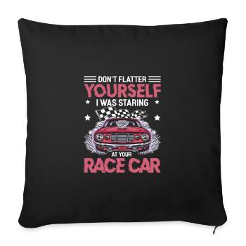 I Was Looking At Your Race Car Funny Dirt Track - Sofakissenbezug 45 x 45 cm - Schwarz - Vorne