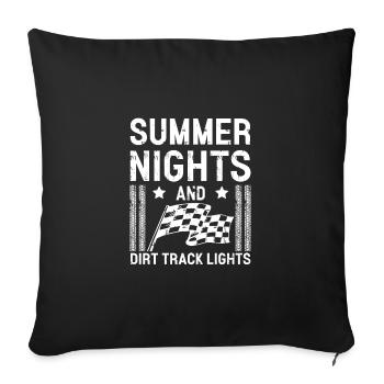 Summer Nights And Dirt Track Lights Track Racing - Sofakissenbezug 45 x 45 cm - Schwarz - Vorne