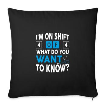 Shift 4 of 4 Funny ER Technician Emergency Room - Sofa pillowcase 17,3'' x 17,3'' (45 x 45 cm) - black - Front
