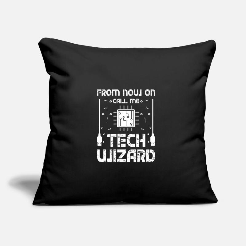 Call Me Tech Wizard Funny IT Support Computer Housse de coussin décorative 45 x 45 cm