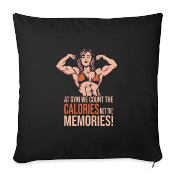 Culturisme - Housse de coussin décorative 45 x 45 cm - noir - Devant