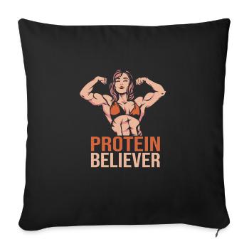 Culturisme - Housse de coussin décorative 45 x 45 cm - noir - Devant