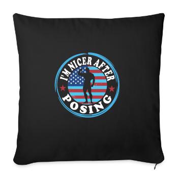 Culturisme - Housse de coussin décorative 45 x 45 cm - noir - Devant