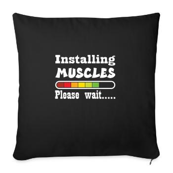 Culturisme - Housse de coussin décorative 45 x 45 cm - noir - Devant