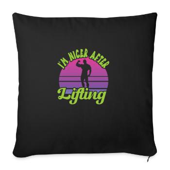 Culturisme - Housse de coussin décorative 45 x 45 cm - noir - Devant