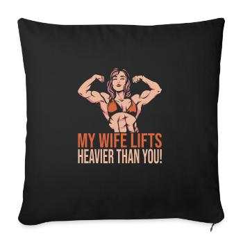 Culturisme - Housse de coussin décorative 45 x 45 cm - noir - Devant