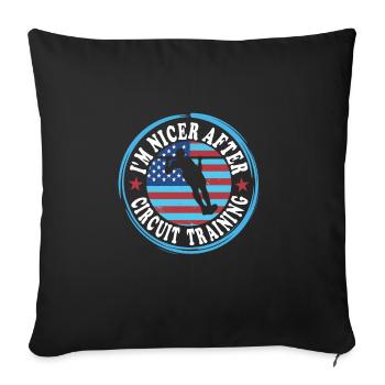 Circuit training - Sofa pillowcase 17,3'' x 17,3'' (45 x 45 cm) - black - Front