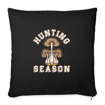 Mushroom picking - Sofa pillowcase 17,3'' x 17,3'' (45 x 45 cm) - black - Front