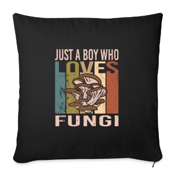 Cueillette de champignons - Housse de coussin décorative 45 x 45 cm - noir - Devant