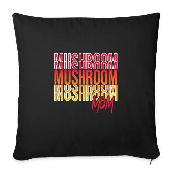 Mushroom picking - Sofa pillowcase 17,3'' x 17,3'' (45 x 45 cm) - black - Front