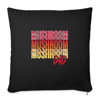 Cueillette de champignons - Housse de coussin décorative 45 x 45 cm - noir - Devant