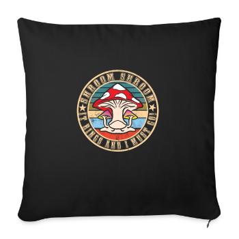 Mushroom picking - Sofa pillowcase 17,3'' x 17,3'' (45 x 45 cm) - black - Front