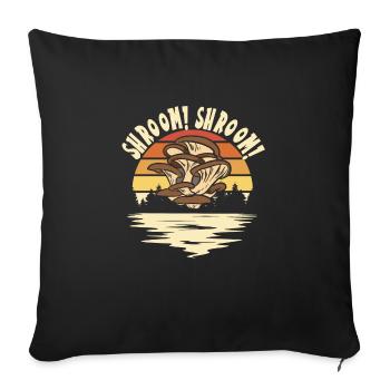 Mushroom picking - Sofa pillowcase 17,3'' x 17,3'' (45 x 45 cm) - black - Front