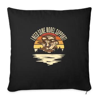 Cueillette de champignons - Housse de coussin décorative 45 x 45 cm - noir - Devant