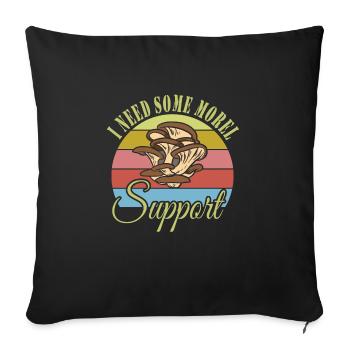 Mushroom picking - Sofa pillowcase 17,3'' x 17,3'' (45 x 45 cm) - black - Front