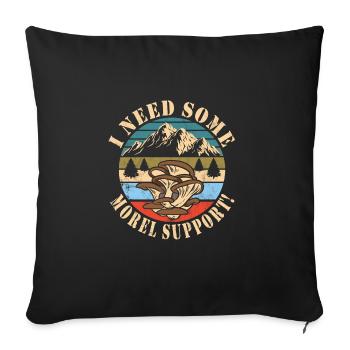 Mushroom picking - Sofa pillowcase 17,3'' x 17,3'' (45 x 45 cm) - black - Front