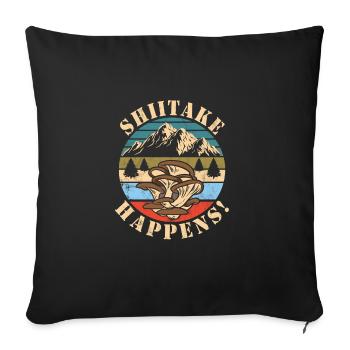 Mushroom picking - Sofa pillowcase 17,3'' x 17,3'' (45 x 45 cm) - black - Front