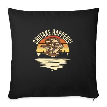 Mushroom picking - Sofa pillowcase 17,3'' x 17,3'' (45 x 45 cm) - black - Front