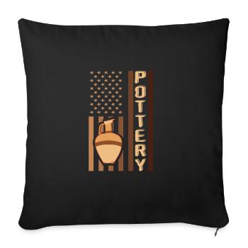 Faire de la poterie - Housse de coussin décorative 45 x 45 cm - noir - Devant